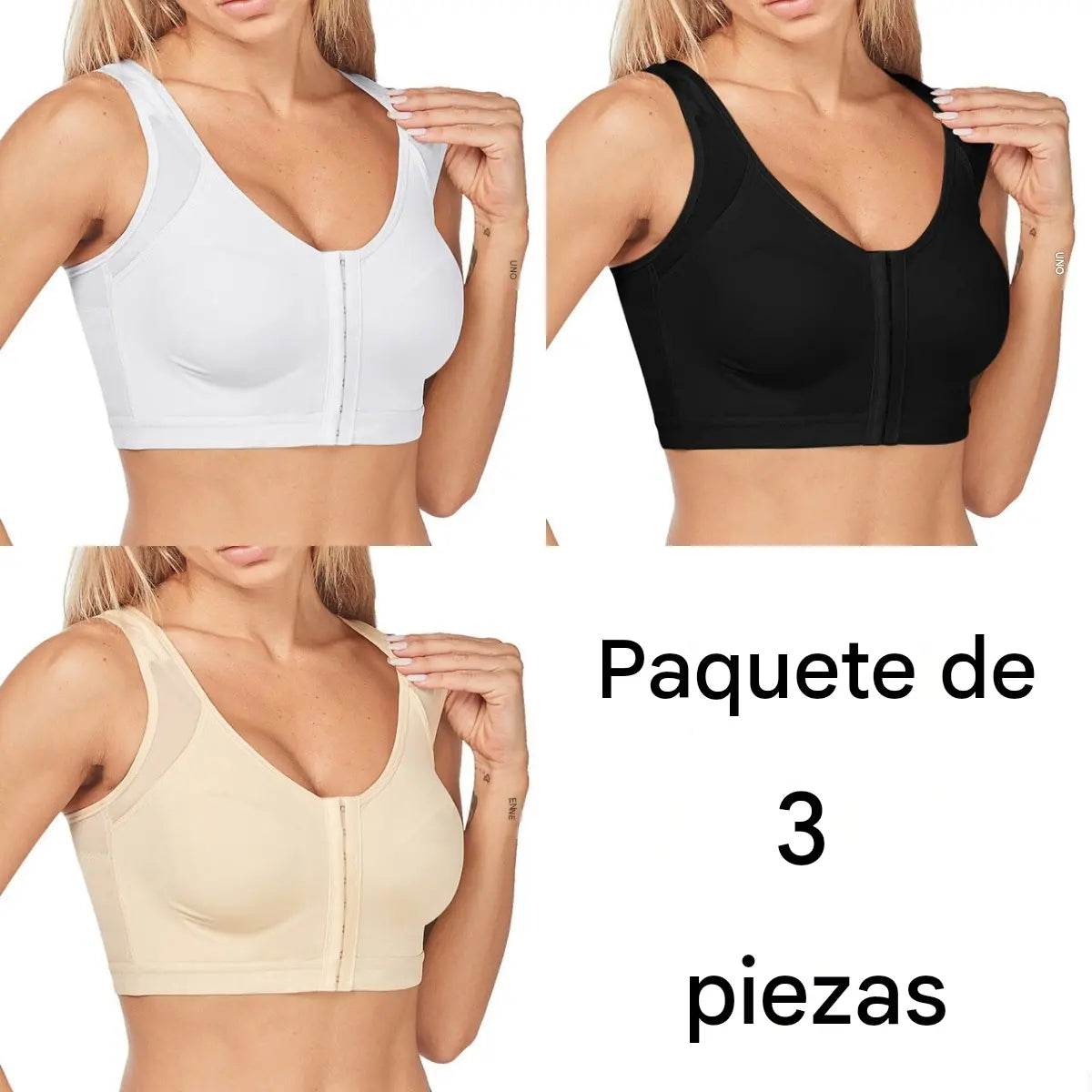 【Compra 1 y llévate 2 gratis】🥰(conjunto de 3 piezas)👙【40-120 kg】Sujetador de cobertura total y soporte suave