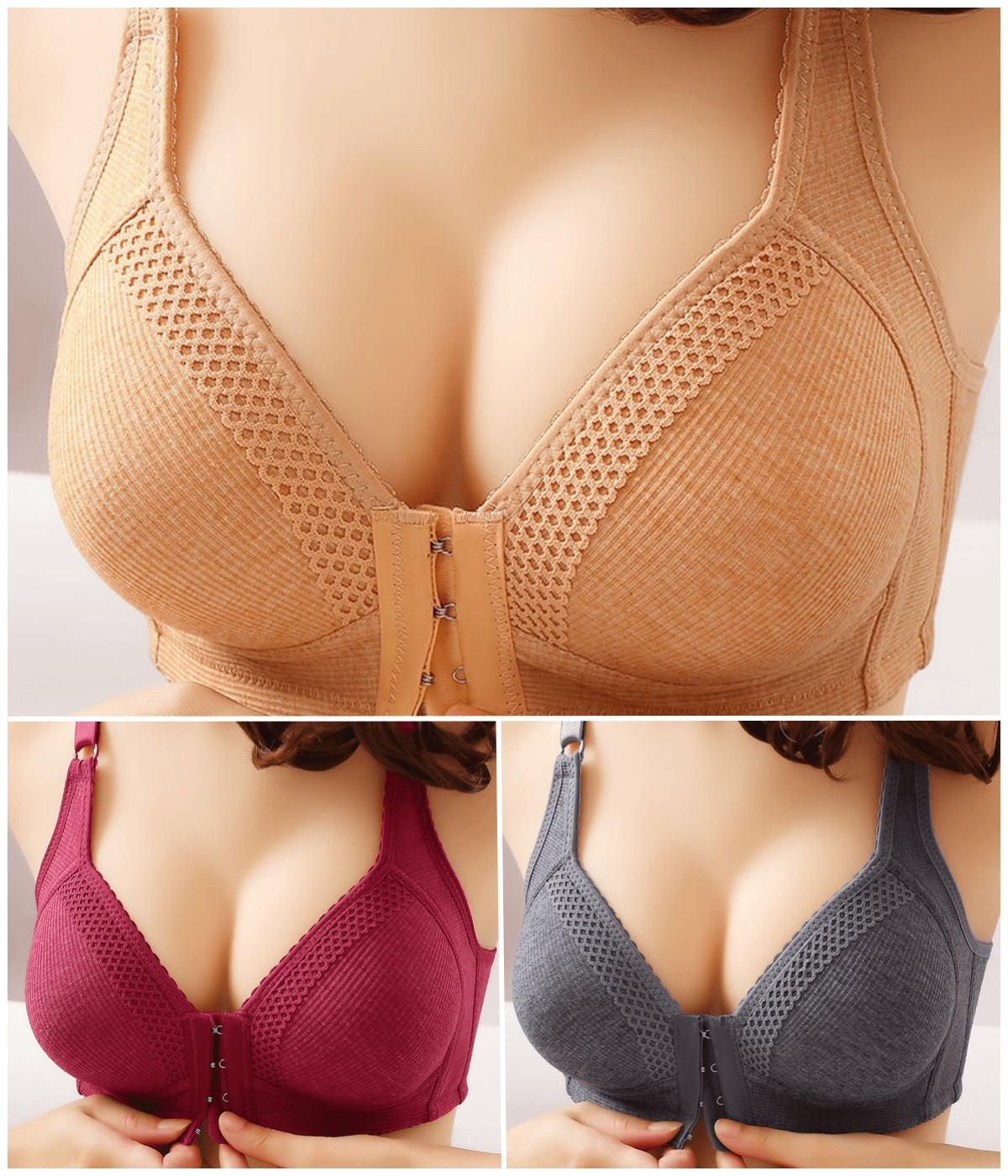💥【Balení po 3】🔥❤️ Vysoce kvalitní bezešvá push-up podprsenka, módní a sexy, zabraňuje vypadávání