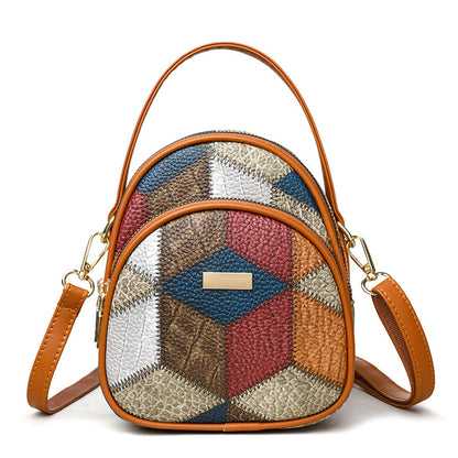 Bolso de mano de piel auténtica para mujer, nuevo modelo de moda 2026 (multicolor)