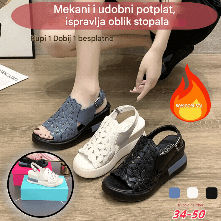 🔥👡【Veličine 35-42】Nove ženske retro sandale s mekim potplatom, udobne i izdubljene, lako se kombiniraju s hlačama i suknjama