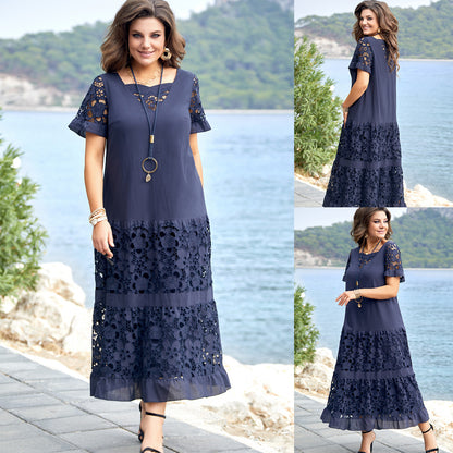 🔥💖【S-5XL】👗2026 nova modna haljina sa šupljim čipkastim uzorkom, udobna i prozračna, velika i labava