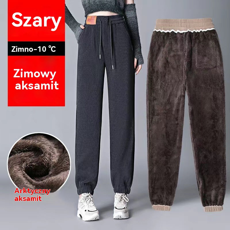 🔥👖【S-3XL】Luźne spodnie codzienne z mankietami i bardzo grubym polarem o gramaturze 700 g