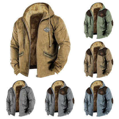 🔥💥【M-5XL】Chaqueta con capucha para hombre nueva 2025: gruesa y afelpada, resistente al frío y cálida