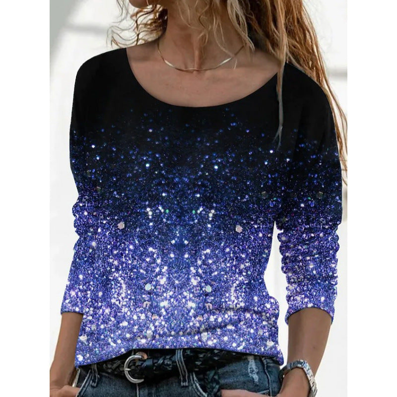 🌺【S-5XL】Top de manga larga y cuello redondo con estampado floral