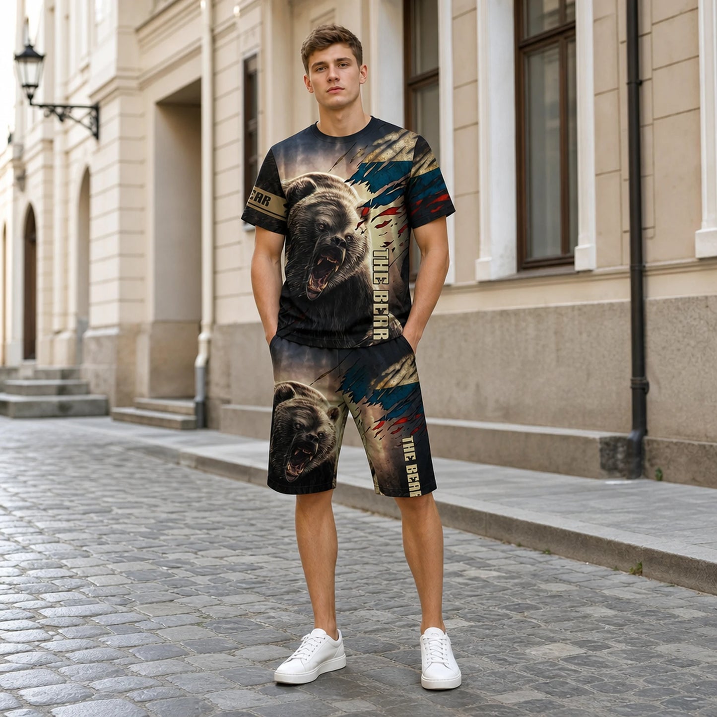 【XXS-6XL】Ljetna modna ležerna muška sportska majica kratkih rukava s 3D printom medvjeda