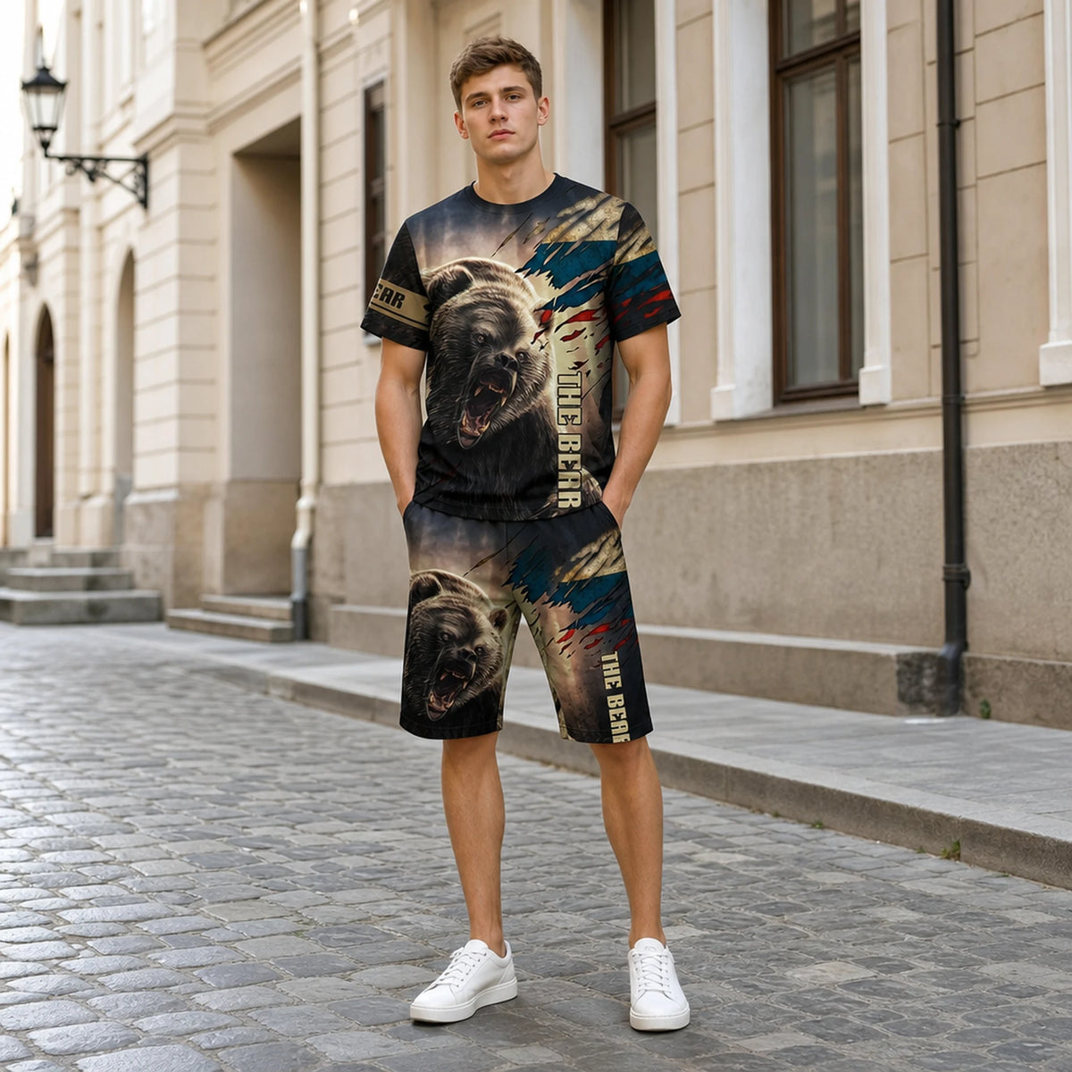 【XXS-6XL】Ljetna modna ležerna muška sportska majica kratkih rukava s 3D printom medvjeda