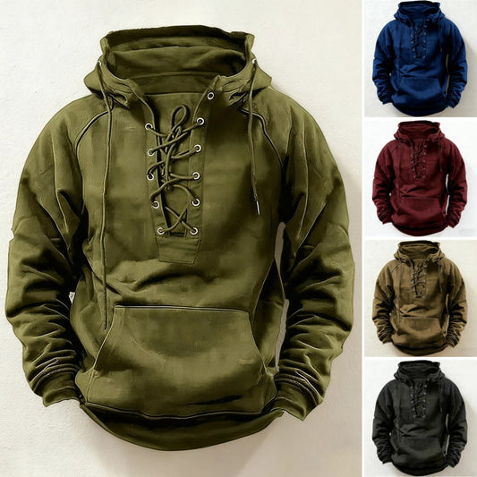 💥【S-3XL】Nowa męska bluza retro ze ściągaczem i wieloma kieszeniami, luźny sweter na większe rozmiary