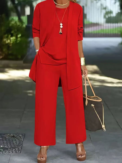 🧥【S-5XL】 Elegante conjunto de tres piezas para mujer con corte ancho 🍂