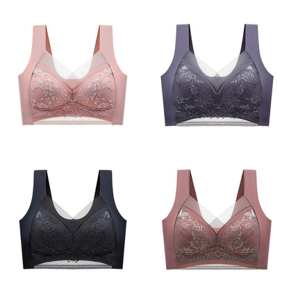 👙✨【Set od 4 dijela】Udoban ženski grudnjak bez šavova izrađen od elegantne čipke