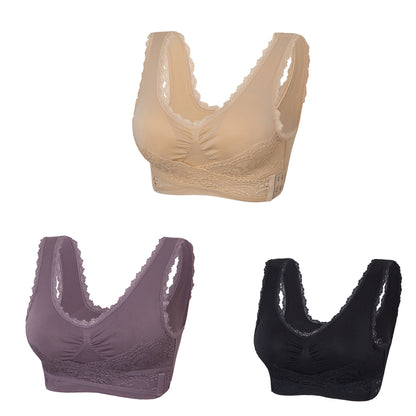 👙【49% ZNIŻKI】🔥Oferta specjalna (3/6 sztuk) wygodny koronkowy biustonosz z guzikami z przodu