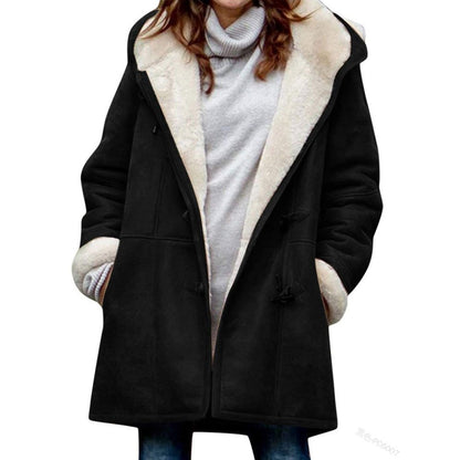 🥼🔥💖[S-5XL] 2026 moda i ciepło w jednym, Damska kurtka z kapturem, zamszowo-wełniana  _4121707