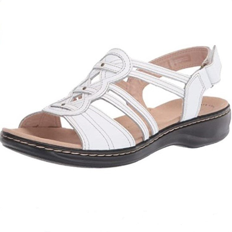【35-43】Sandalias planas de cuero suaves y cómodas para mujer, ideales para uso diario.