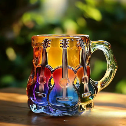 🎸🎵【Oferta limitowana】☕Kubek do kawy w kształcie gitary, malowany 3D, ręcznie robiony