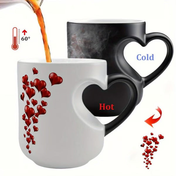 📢📢50% sleva ⏰ Valentýnský keramický hrnek s rukojetí ve tvaru srdce, která mění barvu💝✨