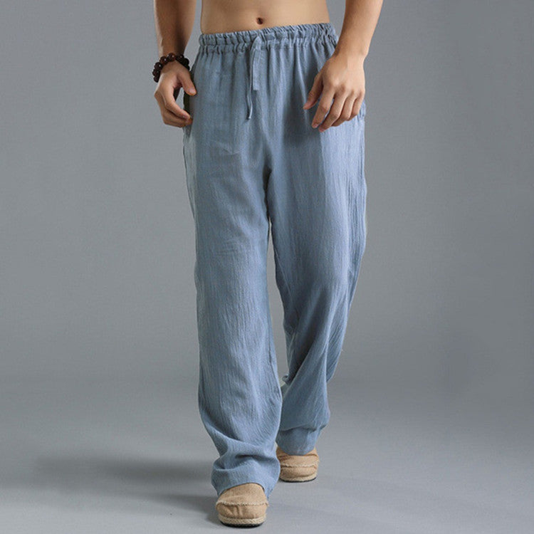 👖🌿【50% popusta 🔥】【S–5XL】😍 Muške ležerne lanene hlače u velikim veličinama, široke i prozračne duge hlače, 8 boja