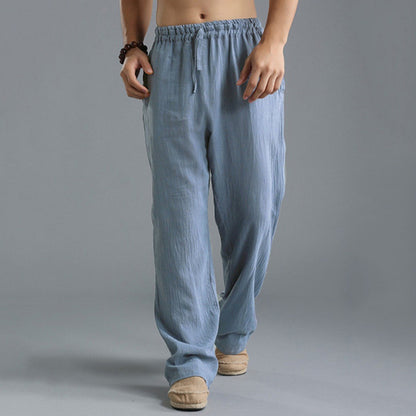 👖🌿【50% popusta 🔥】【S–5XL】😍 Muške ležerne lanene hlače u velikim veličinama, široke i prozračne duge hlače, 8 boja