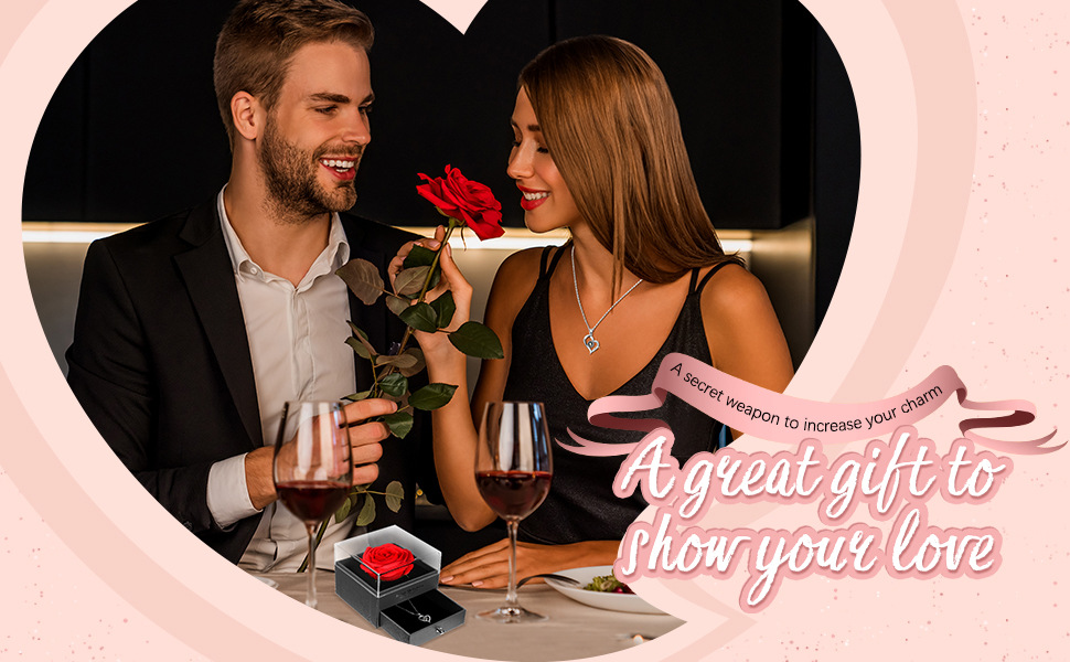 ✨Jemný náhrdelník ve tvaru srdce v rozkošné dárkové krabičce ve tvaru medvídka, ozdobený růžemi a krásně zabalený – romantický sváteční dárek ke Dni matek, svatbám, výročím a Valentýnu.