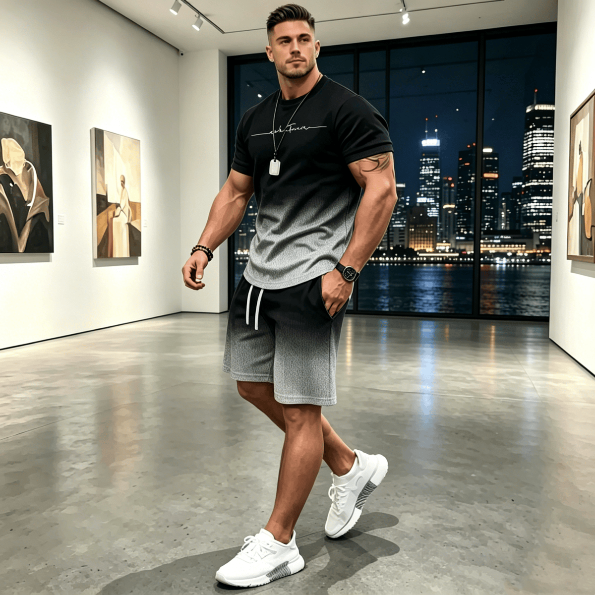 👔👖[Majica kratkih rukava + kratke hlače 🔥] [40-100 kg] Muška ljetna ležerna trenirka, veće veličine ✅️ Plaćanje pouzećem