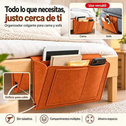 Compra 1 y llévate 1 gratis🛏️✨ Organizador Colgante para Cama de Fieltro | Bolsa de Almacenamiento Extra Resistente sin Taladro para Dormitorio