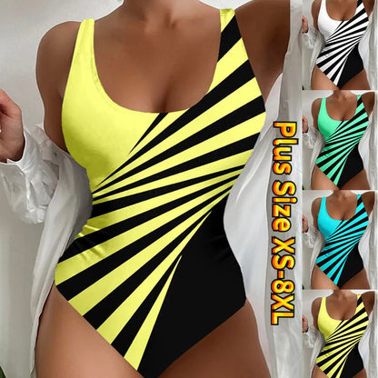 🥰【Zadnji dan – 50% popusta】👙【M~8XL】Seksi jednodijelni kupaći kostim s prugastim uzorkom