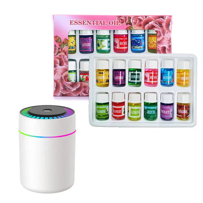 🎁🌺【Minihumidificador de aire + 12 frascos de aromaterapia】¡Una fragancia fresca mejora el estado de ánimo 🌷Minihumidificador de aire