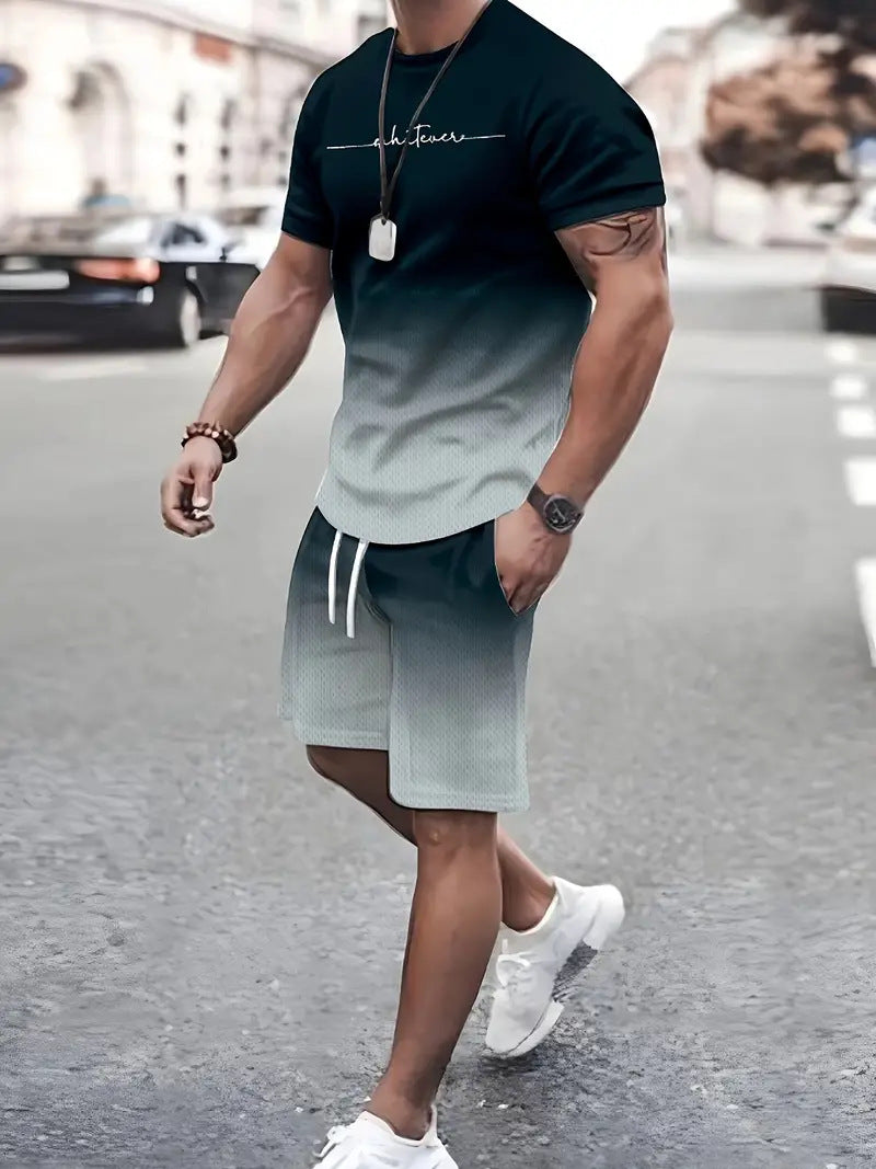 👔👖[Majica kratkih rukava + kratke hlače 🔥] [40-100 kg] Muška ljetna ležerna trenirka, veće veličine ✅️ Plaćanje pouzećem