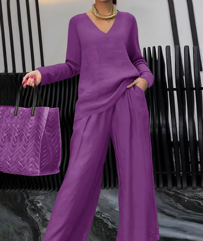 ⏳Vremenski ograničena ponuda⏰【45-100 kg】👚👖Ženski dvodijelni set, udoban i nježan✅【Majica + hlače】