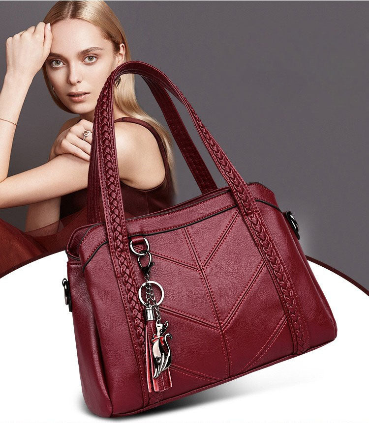 👜💟【50% POPUSTA】Mekana kožna torba, ručna torba, velikog kapaciteta, tri pretinca, vodootporna i otporna na ogrebotine
