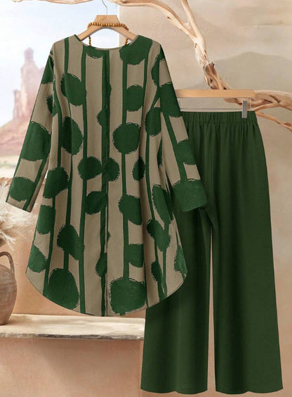 ⏳Vremenski ograničena ponuda⏰【50-120 kg】👚Žensko ležerno odijelo s točkicama, širokog kroja