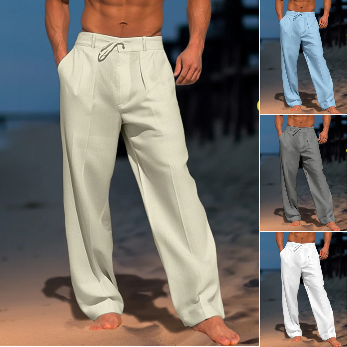 👖【Ograničeno vrijeme 40% 🔥】【S–3XL】😍 Muške lanene ležerne hlače, velika veličina, svilenkaste i mekane, prikladne za svakodnevni život i odmor