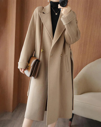 🐏【100% čistá vlna】Nový prémiový silný vlněný kabát pro ženy na podzim/zimu 2025