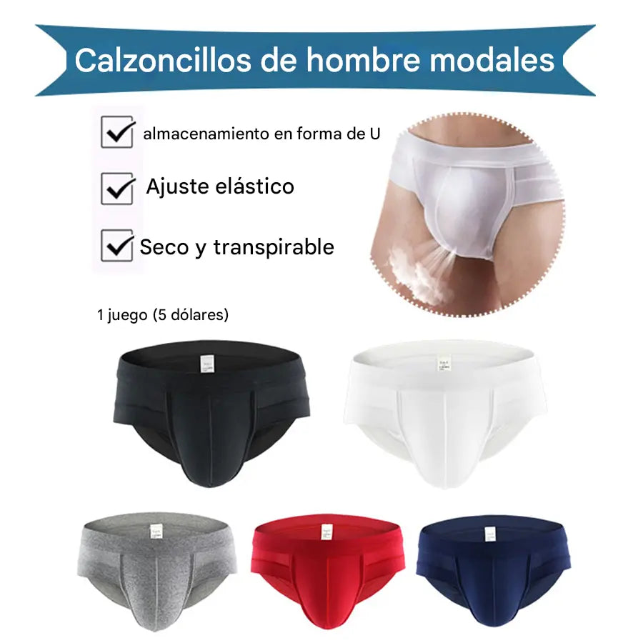 【Juego de 5 piezas 】【M-4XL】Calzoncillos cómodos de algodón puro para hombre, tallas grandes---40-100kg
