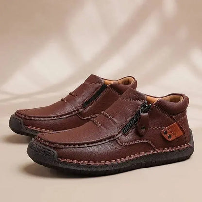 【38-48】Mocasines de conducción para hombre hechos a mano en piel – Puntera ancha, soporte para el arco