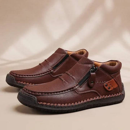 【38-48】Ghete de șofat bărbătești, din piele premium, lucrate manual, fără slip-on – vârf larg, suport pentru bolta piciorului