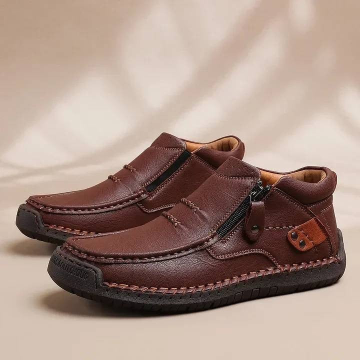 【38-48】Mocasines de conducción para hombre hechos a mano en piel – Puntera ancha, soporte para el arco
