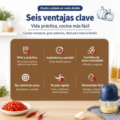 🛒Minipicadora de carne eléctrica e inalámbrica