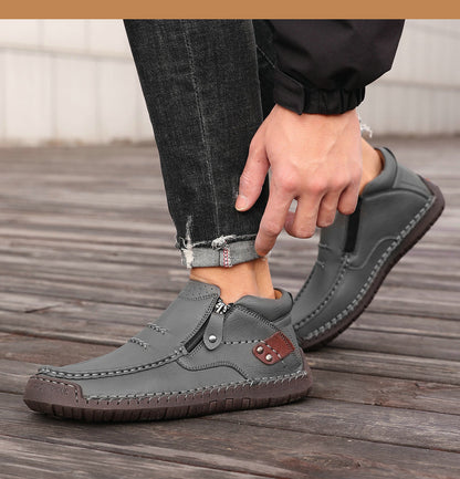 👞【38-48】Muške ručno rađene kožne nazubljene vozačke cipele - široki prsti, potpora za svod stopala