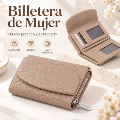 👝Cartera unisex RFID Pebble de piel auténtica
