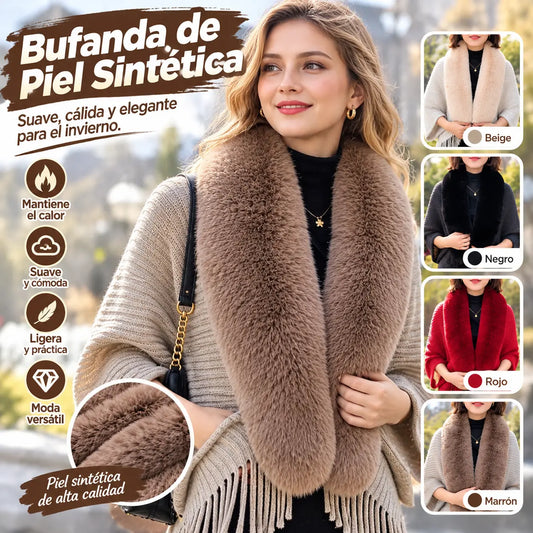 ❄️Un chal de punto con cuello de felpa, elegante y cálido, perfecto para cualquier ocasión y que crea un look sofisticado.