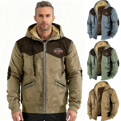 ⛄【M-5XL】 Modna męska jesienno-zimowa luźna kurtka z grubego aksamitu