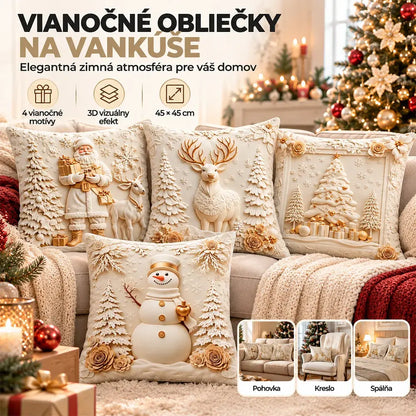 🎅🎄Obliečka na vankúš s vianočnou tematikou 【4-dielna sada】
