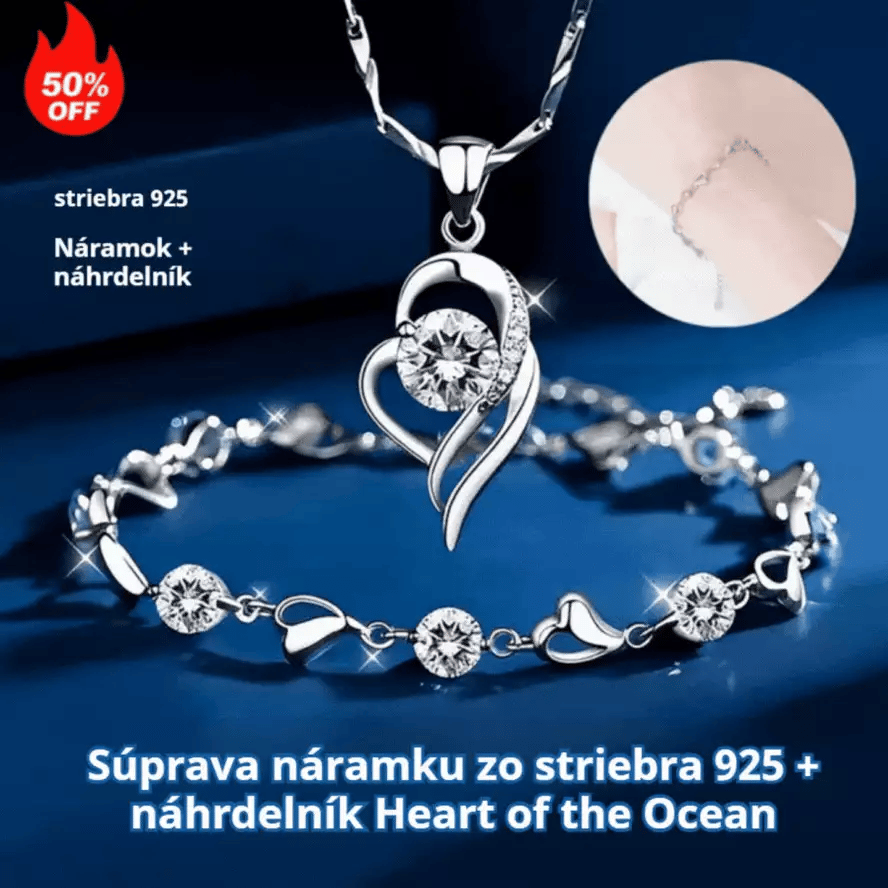 ✨✨【Kúpte 1, dostanete 1 zadarmo】💎💎Sada náramku a náhrdelníka zo striebra 925 Srdce oceánu