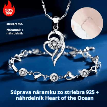 ✨✨【Kúpte 1, dostanete 1 zadarmo】💎💎Sada náramku a náhrdelníka zo striebra 925 Srdce oceánu