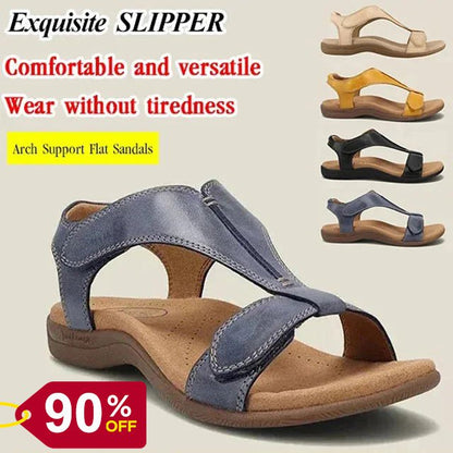 🔥VRUĆA RASPRODAJA - 50% POPUSTA🔥 Ravne sandale s potporom za svod stopala ✅Ugrađeni kroj ✅Mekan, udoban i neklizajući potplat
