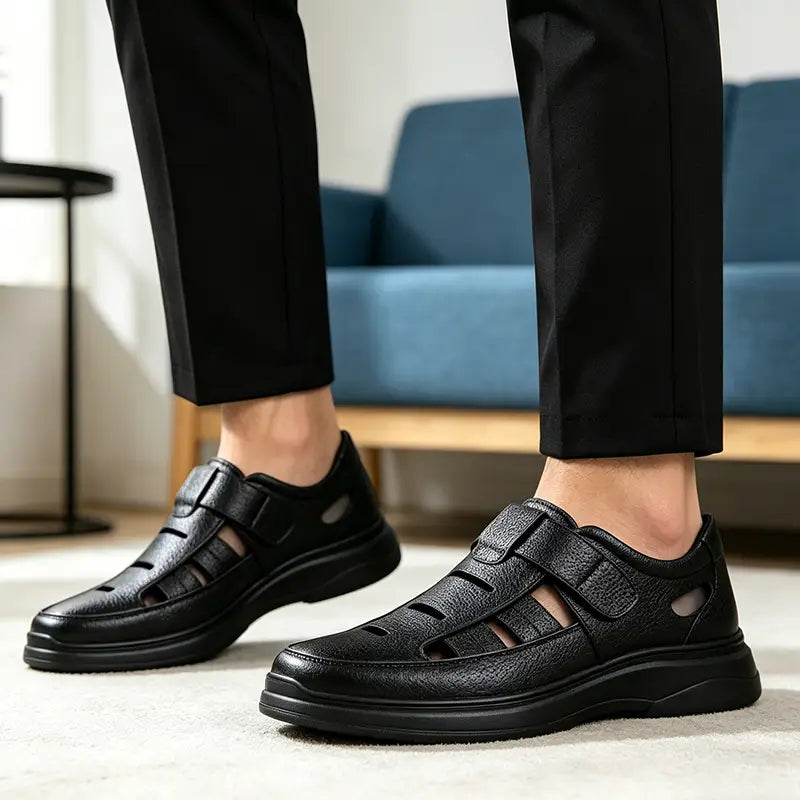 🌬️【Vremenski ograničeno 50% popusta】👞Muške ljetne cipele od prave kože - izuzetno prozračne, udobne za hodanje!