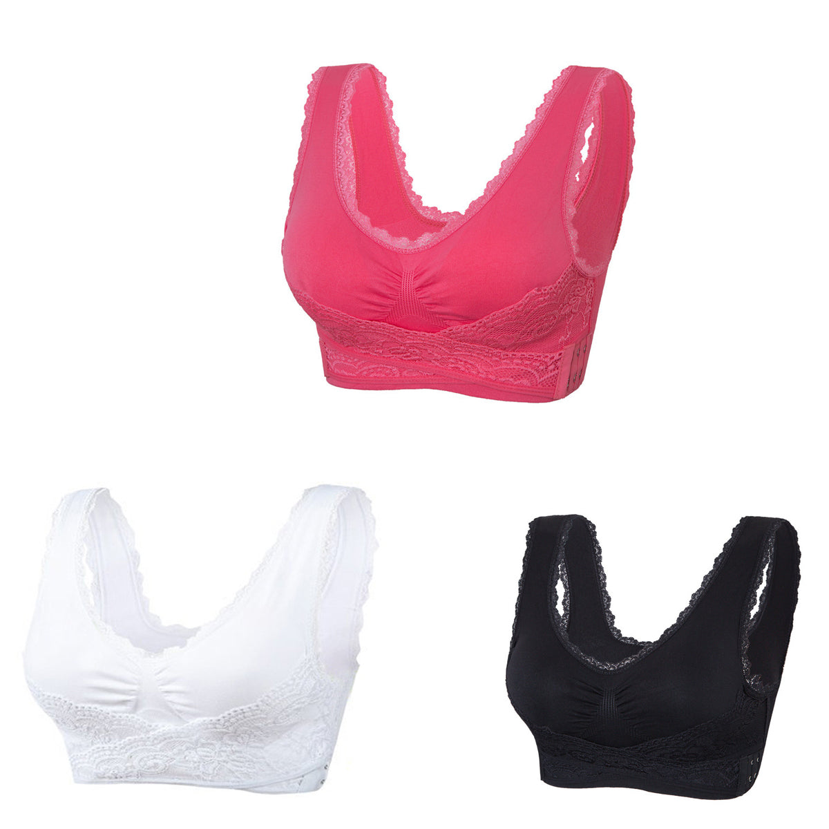 👙【49% ZNIŻKI】🔥Oferta specjalna (3/6 sztuk) wygodny koronkowy biustonosz z guzikami z przodu