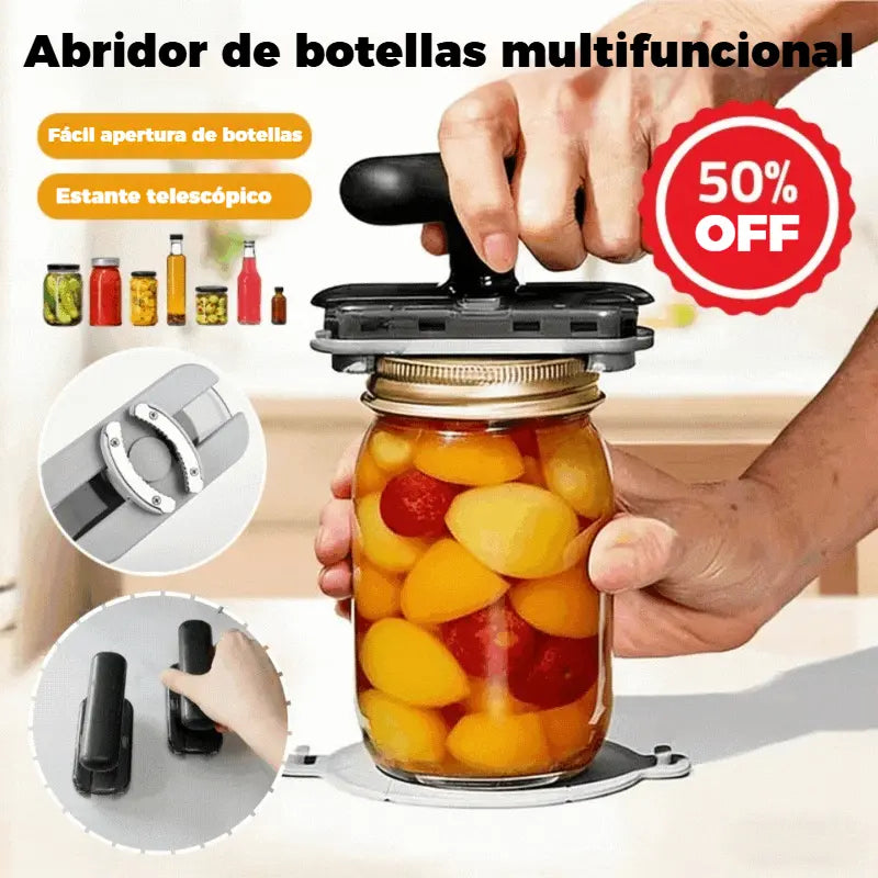 ☀️🔧【Compra 1, llévate 1 gratis】Abridor Multifuncional Antideslizante – Abre Botellas y Latas sin Esfuerzo 💪