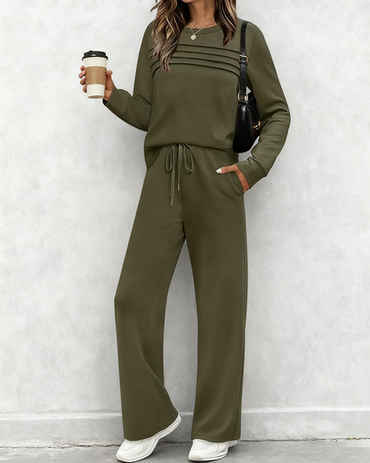 【🥇Odlična ponuda】🔥【S-3XL】Žensko modno ležerno sportsko odijelo, majica dugih rukava od visokokvalitetnog čistog pamuka + hlače