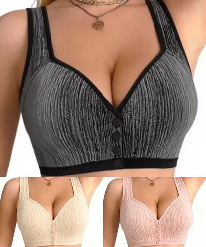 😍【Vremenski ograničena ponuda】👙【3 komada】【45-85 kg】Ženski grudnjak bez žice s prednjim kopčanjem