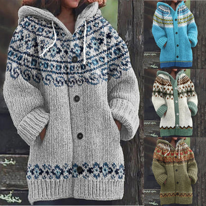 🔥🔥【S~5XL】✨2025 Jesień/Zima Nowa Elegancka Kolorowa Kurtka z Kapturem Retro